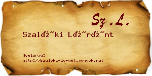 Szalóki Lóránt névjegykártya