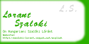 lorant szaloki business card
