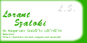 lorant szaloki business card